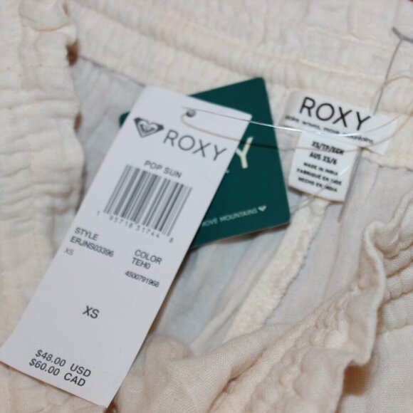 NWT Roxy Cream Sand And Sea Elastic Waist Shorts Women's Size XS - Picture 7 of 12